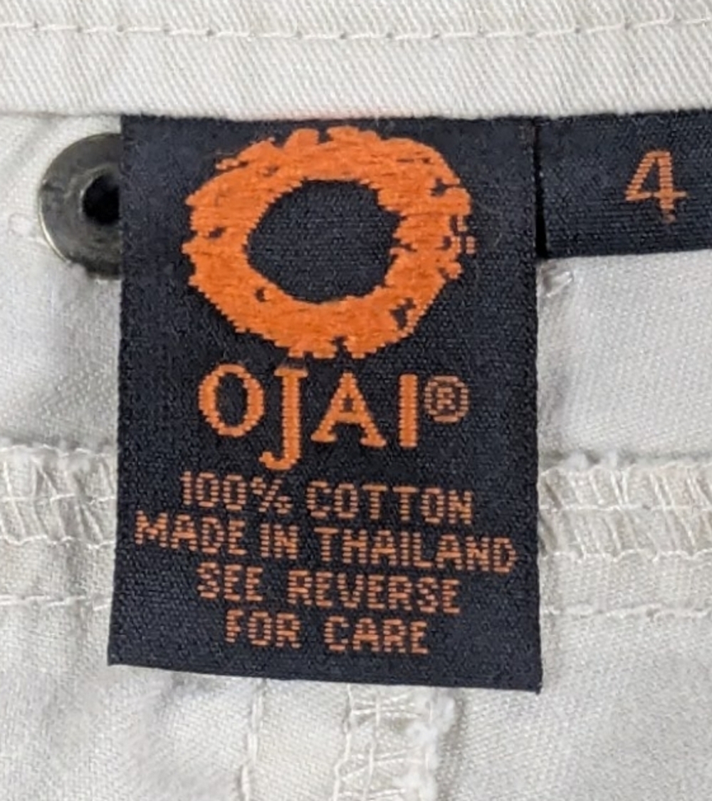 Ojai Size 4 Cream Off White Vintage Capris With Unique Knees And Elastic Hems - Picture 8 of 16